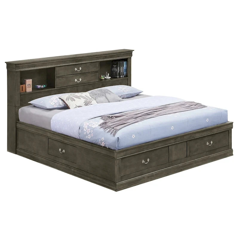 Lit plate-forme grand lit avec rangement