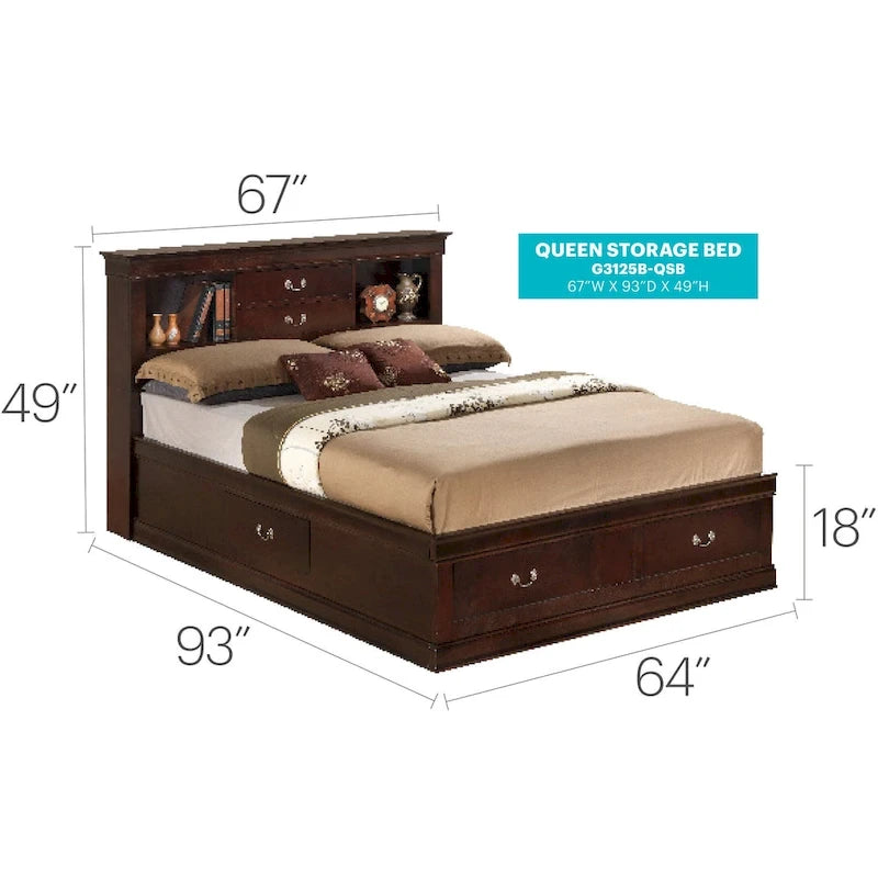 Lit plate-forme grand lit avec rangement