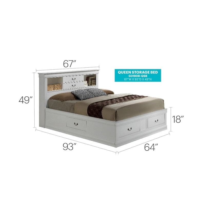 Lit plate-forme grand lit avec rangement