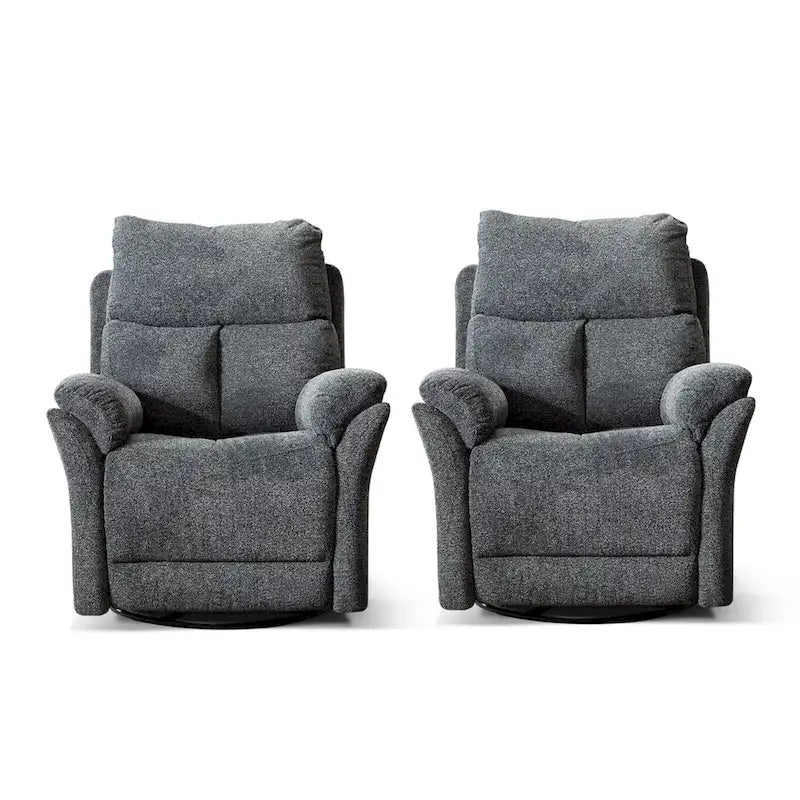 Fauteuil inclinable pivotant en tissu avec fonction d'inclinaison manuelle