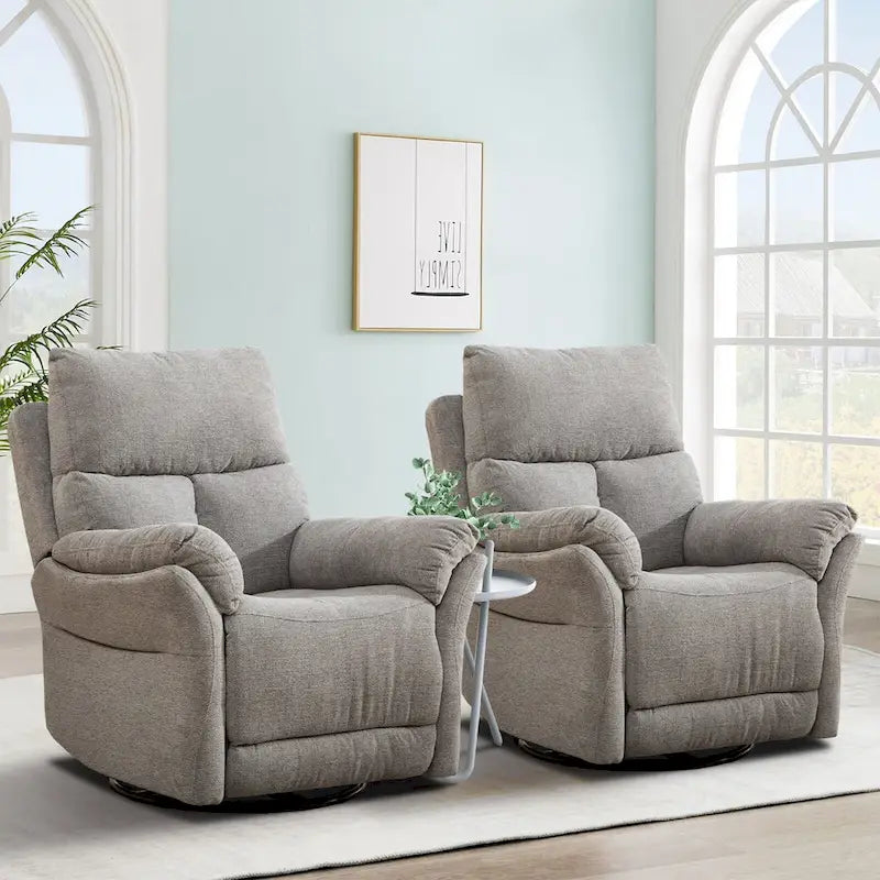 Fauteuil inclinable pivotant en tissu avec fonction d'inclinaison manuelle