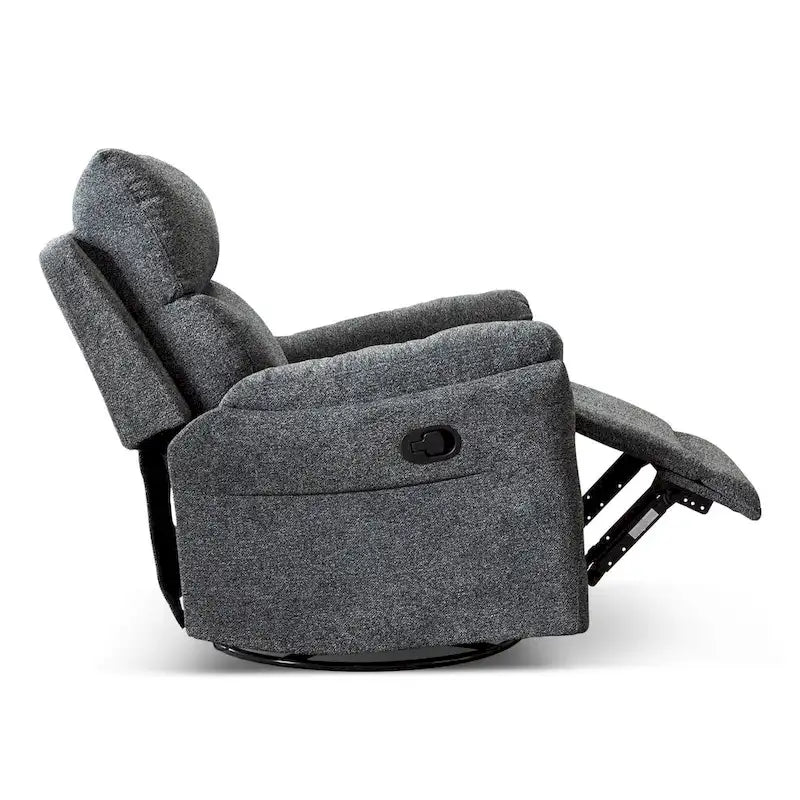 Fauteuil inclinable pivotant en tissu avec fonction d'inclinaison manuelle