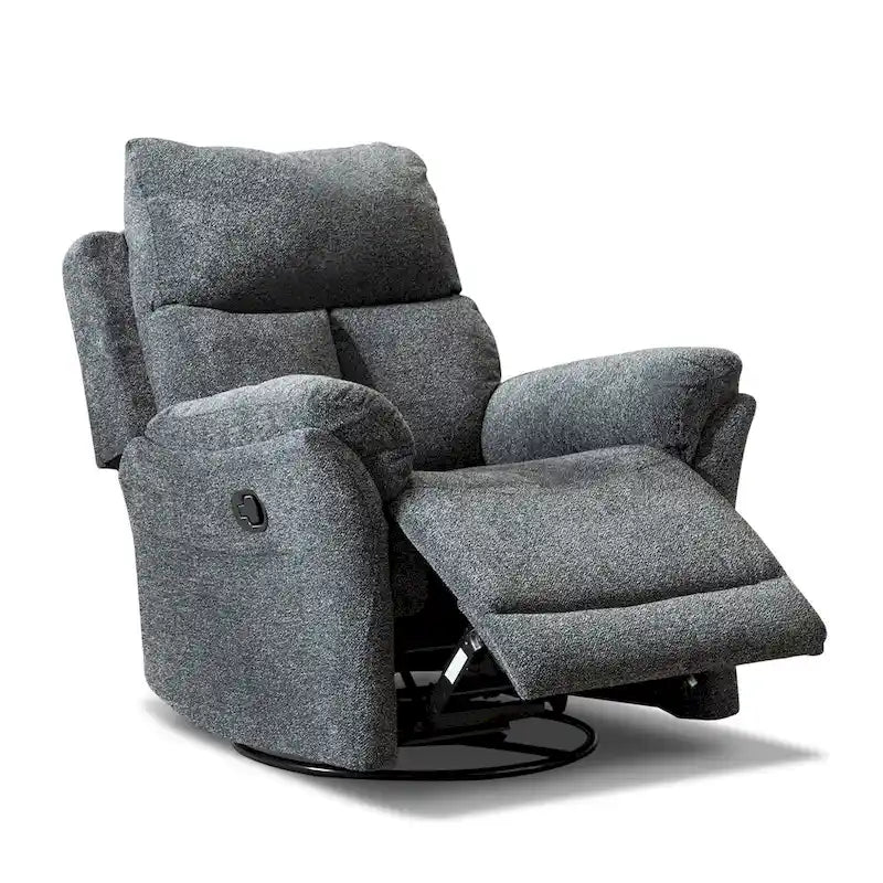 Fauteuil inclinable pivotant en tissu avec fonction d'inclinaison manuelle