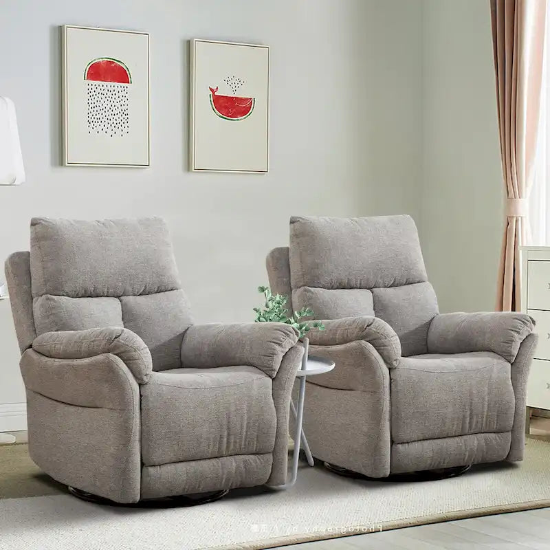 Fauteuil inclinable pivotant en tissu avec fonction d'inclinaison manuelle