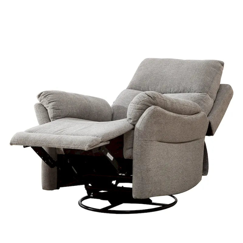 Fauteuil inclinable pivotant en tissu avec fonction d'inclinaison manuelle