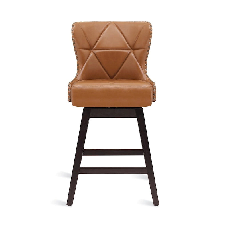 Tabourets de comptoir pivotants de 66 cm de style moderne du milieu du siècle en similicuir/tissu, pour îlot