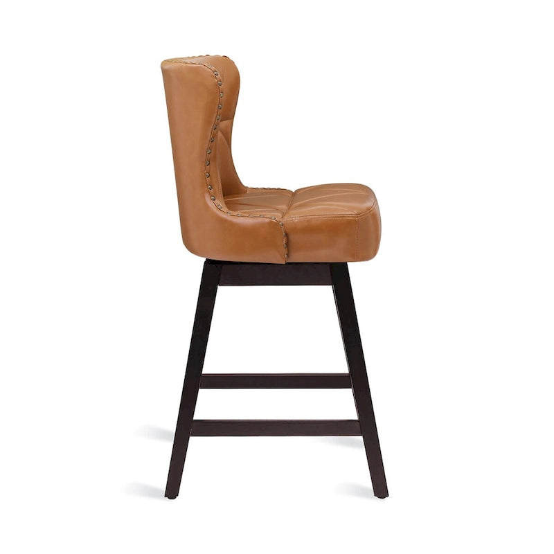 Tabourets de comptoir pivotants de 66 cm de style moderne du milieu du siècle en similicuir/tissu, pour îlot