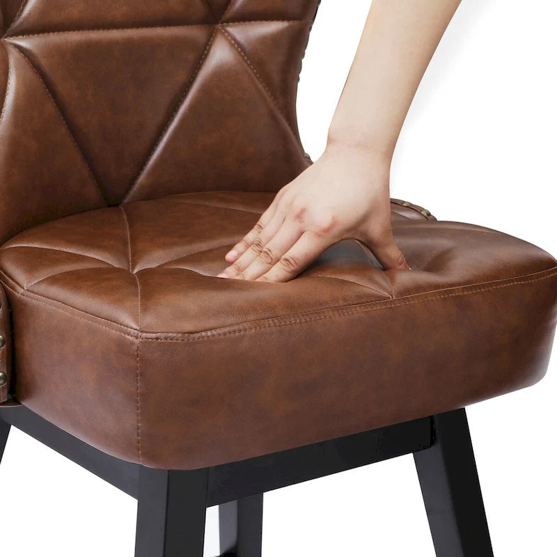 Tabourets de comptoir pivotants de 66 cm de style moderne du milieu du siècle en similicuir/tissu, pour îlot