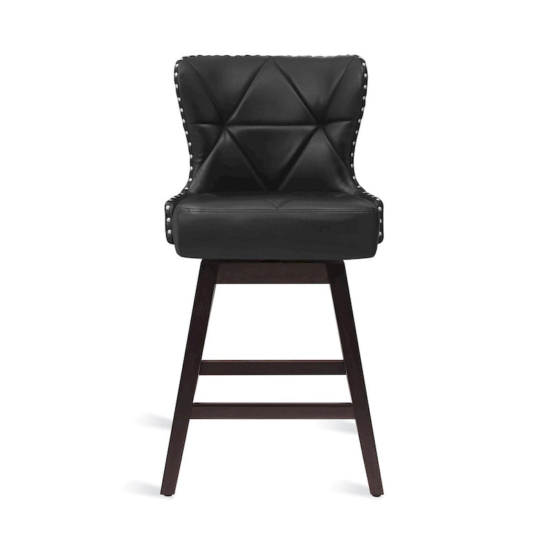 Tabourets de comptoir pivotants de 66 cm de style moderne du milieu du siècle en similicuir/tissu, pour îlot