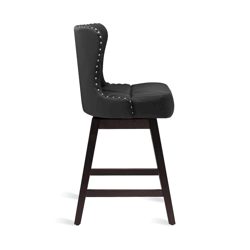 Tabourets de comptoir pivotants de 66 cm de style moderne du milieu du siècle en similicuir/tissu, pour îlot