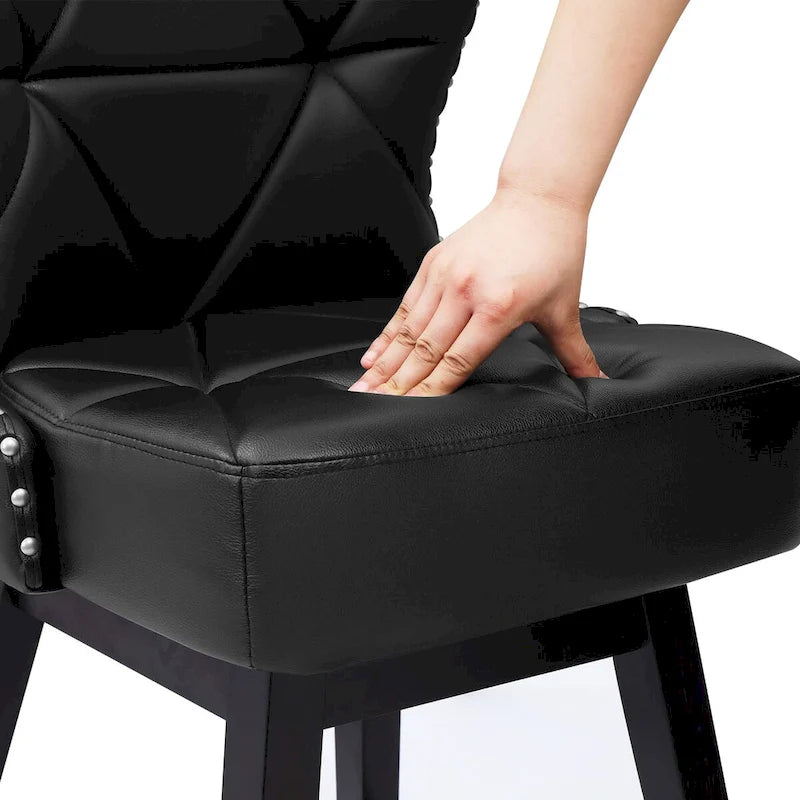 Tabourets de comptoir pivotants de 66 cm de style moderne du milieu du siècle en similicuir/tissu, pour îlot