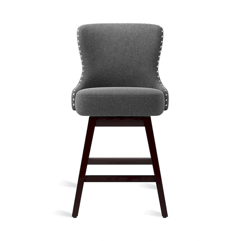 Tabourets de comptoir pivotants de 66 cm de style moderne du milieu du siècle en similicuir/tissu, pour îlot