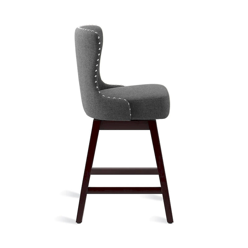 Tabourets de comptoir pivotants de 66 cm de style moderne du milieu du siècle en similicuir/tissu, pour îlot