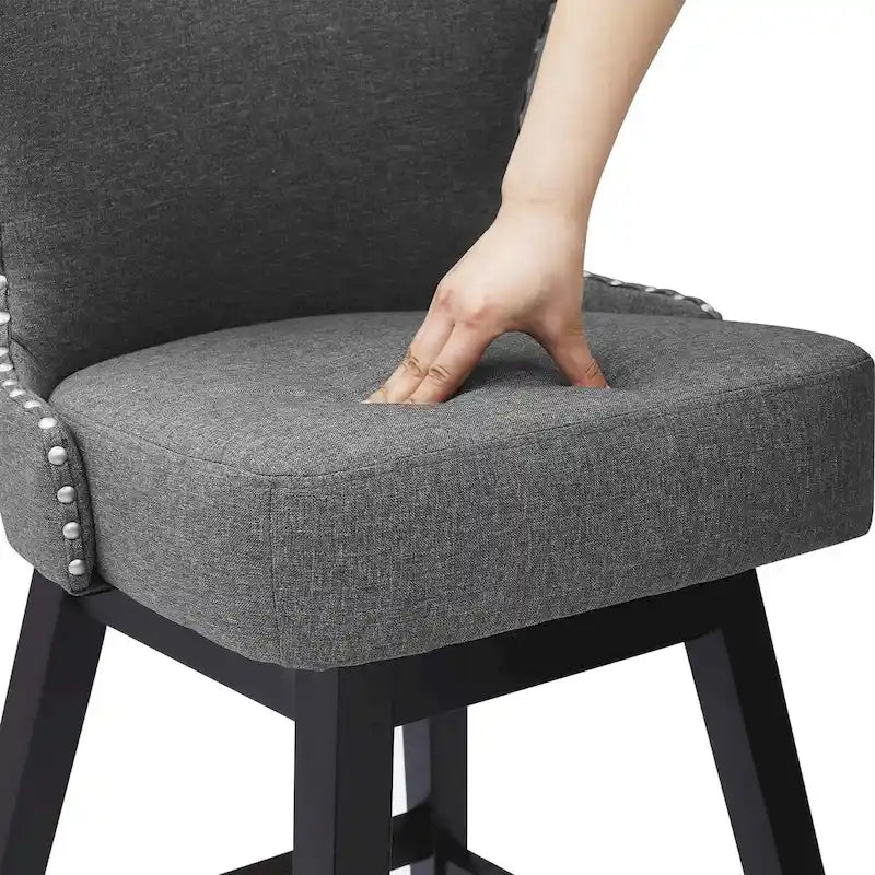 Tabourets de comptoir pivotants de 66 cm de style moderne du milieu du siècle en similicuir/tissu, pour îlot