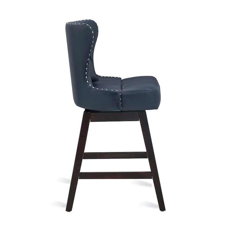 Tabourets de comptoir pivotants de 66 cm de style moderne du milieu du siècle en similicuir/tissu, pour îlot