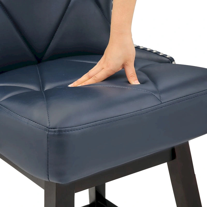 Tabourets de comptoir pivotants de 66 cm de style moderne du milieu du siècle en similicuir/tissu, pour îlot