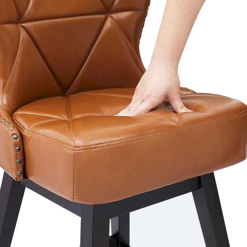 Tabourets de comptoir pivotants de 66 cm de style moderne du milieu du siècle en similicuir/tissu, pour îlot