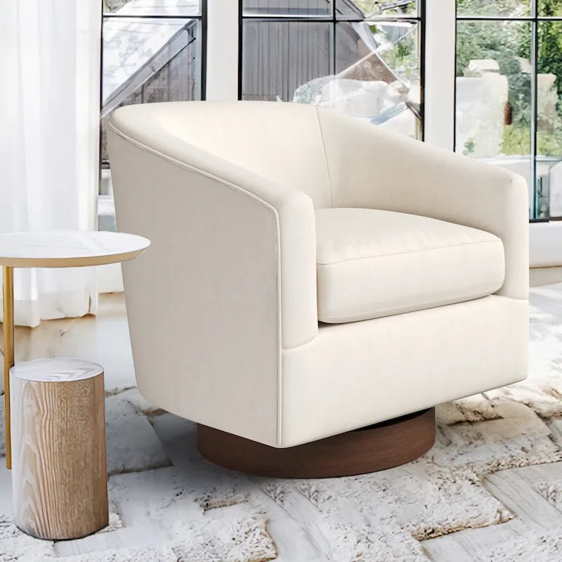 Fauteuil d'appoint pivotant en bois de style moderne pour salon