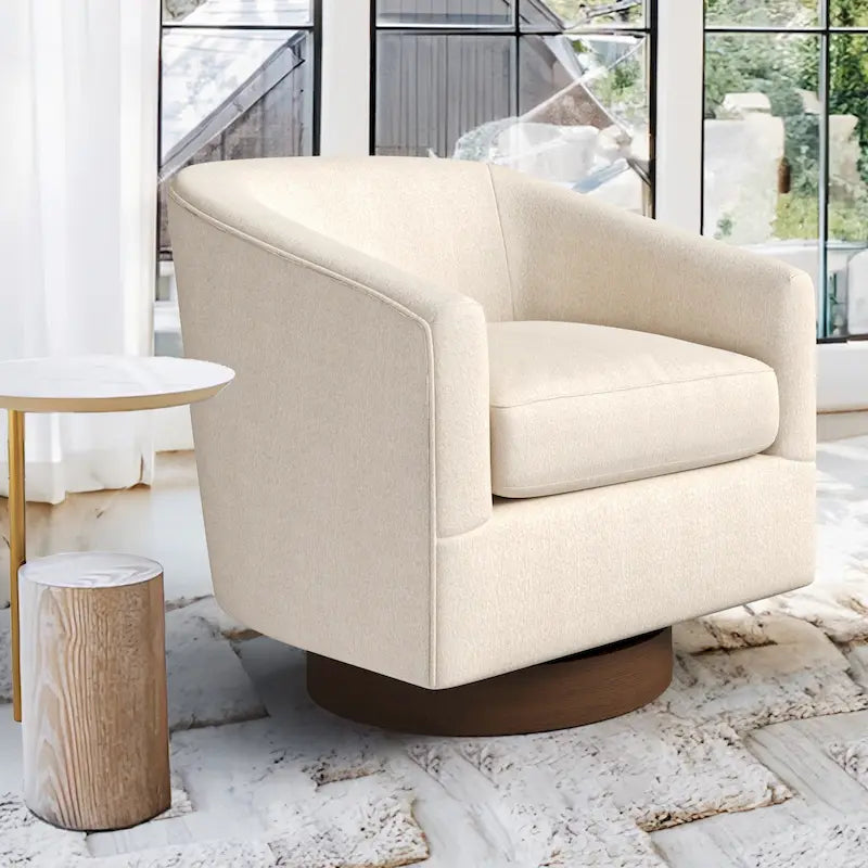 Fauteuil d'appoint pivotant en bois de style moderne pour salon