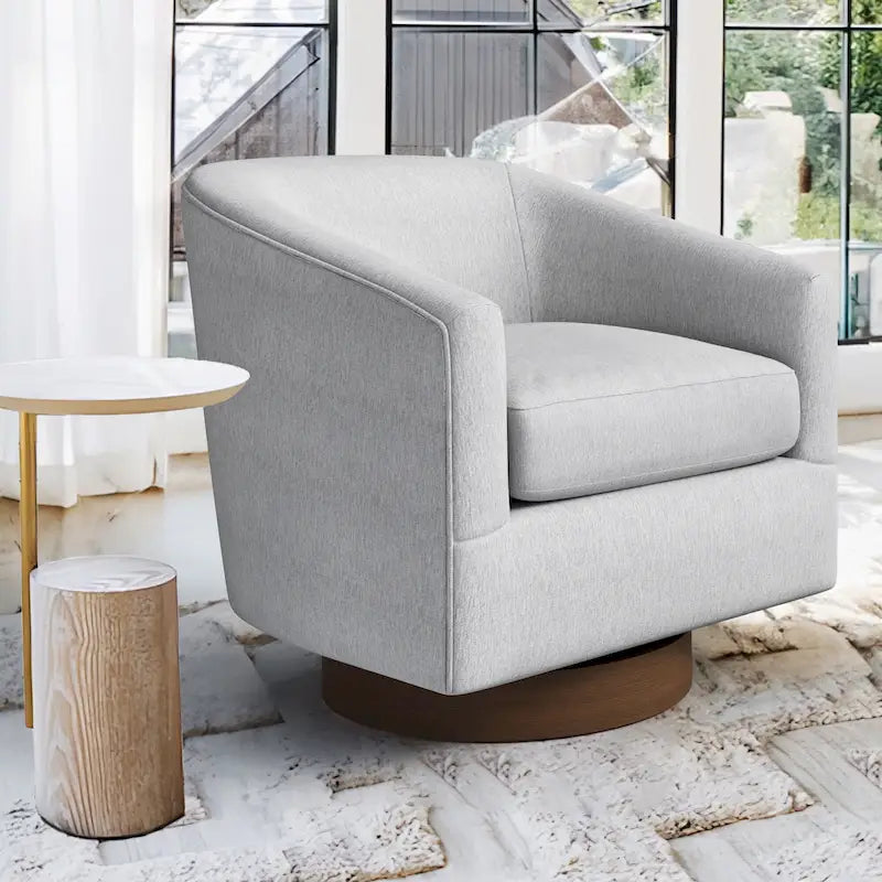 Fauteuil d'appoint pivotant en bois de style moderne pour salon