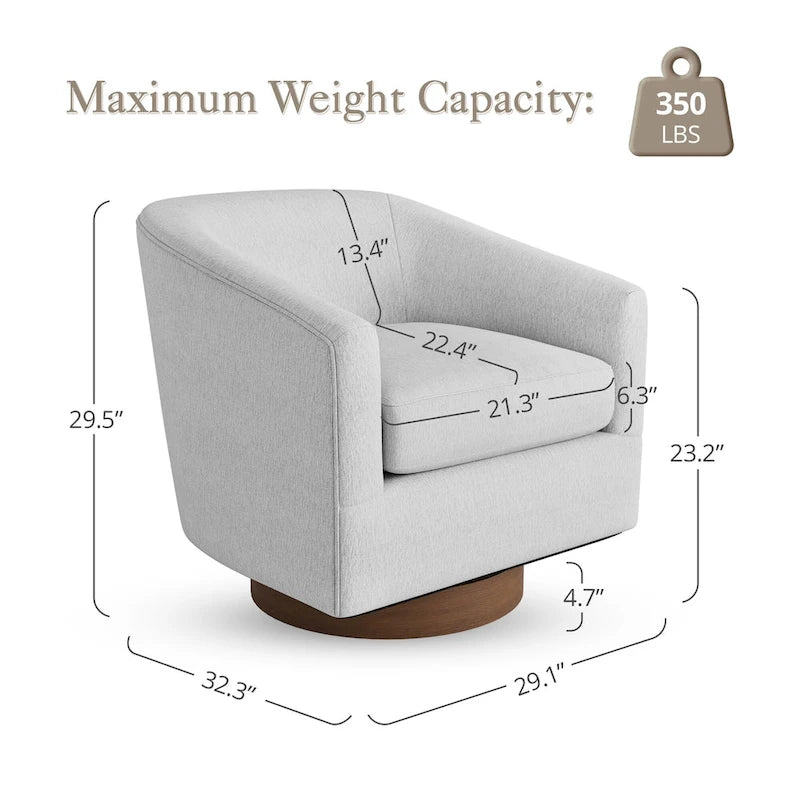 Fauteuil d'appoint pivotant en bois de style moderne pour salon