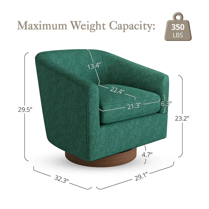 Fauteuil d'appoint pivotant en bois de style moderne pour salon