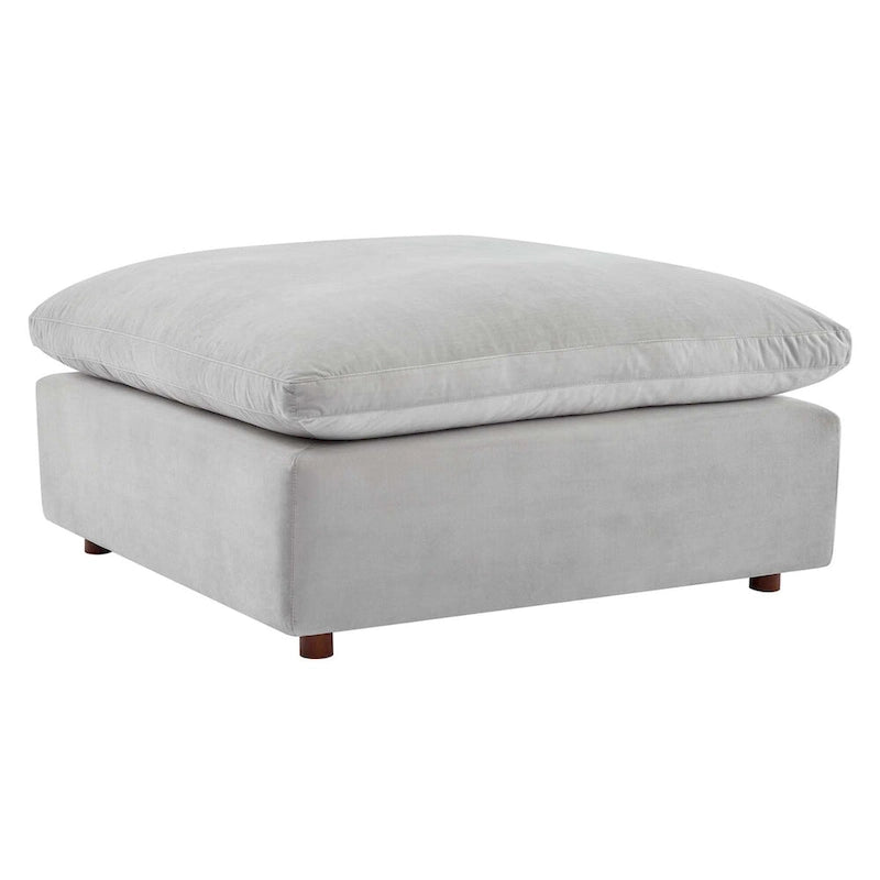 Ottoman en velours haute performance surdimensionné rempli de duvet