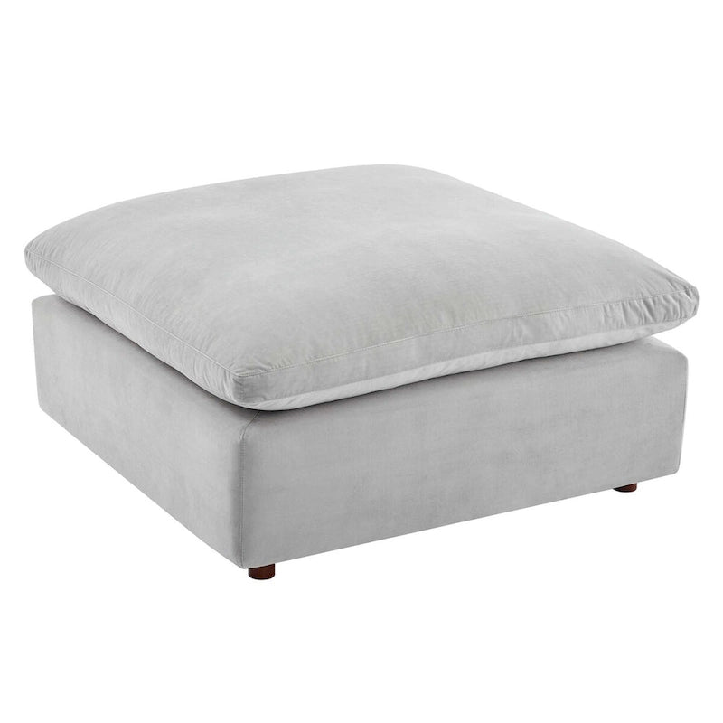 Ottoman en velours haute performance surdimensionné rempli de duvet