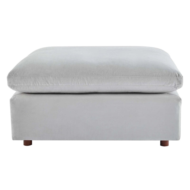 Ottoman en velours haute performance surdimensionné rempli de duvet
