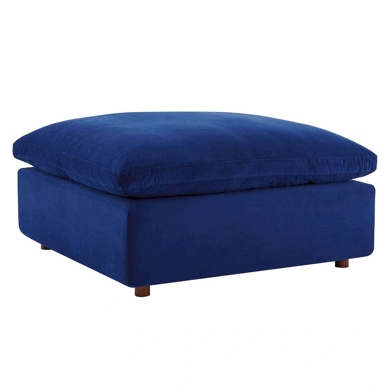 Ottoman en velours haute performance surdimensionné rempli de duvet