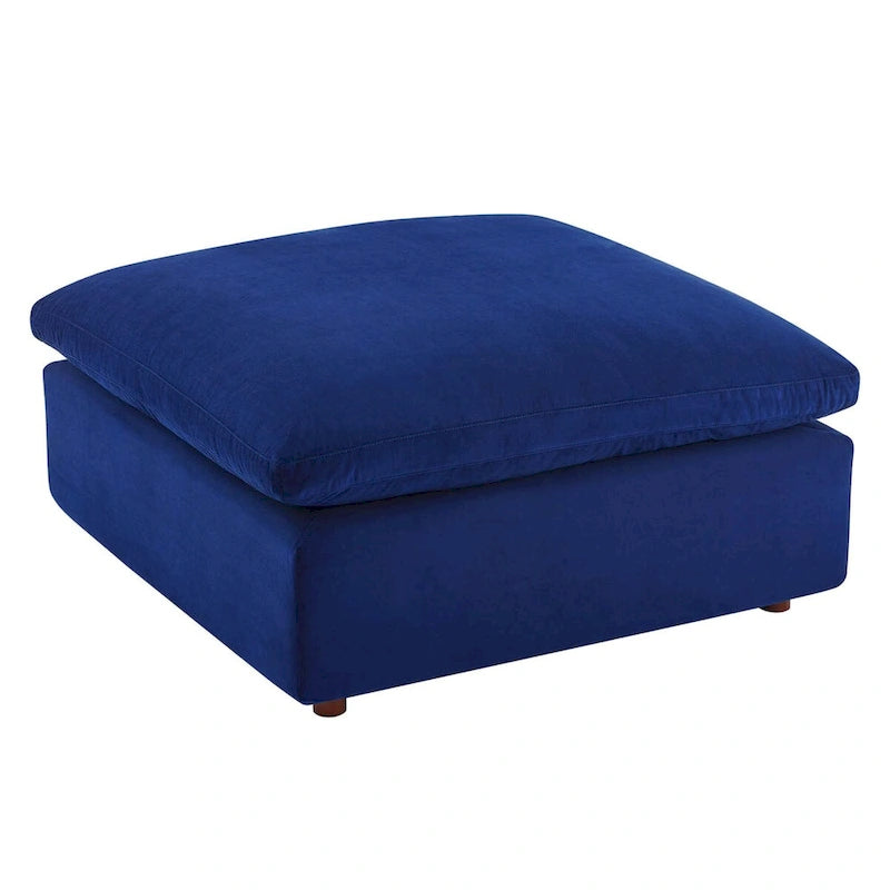 Ottoman en velours haute performance surdimensionné rempli de duvet