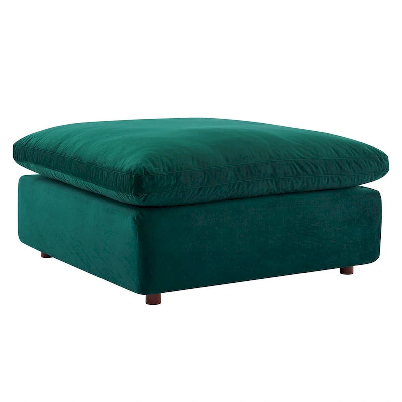 Ottoman en velours haute performance surdimensionné rempli de duvet