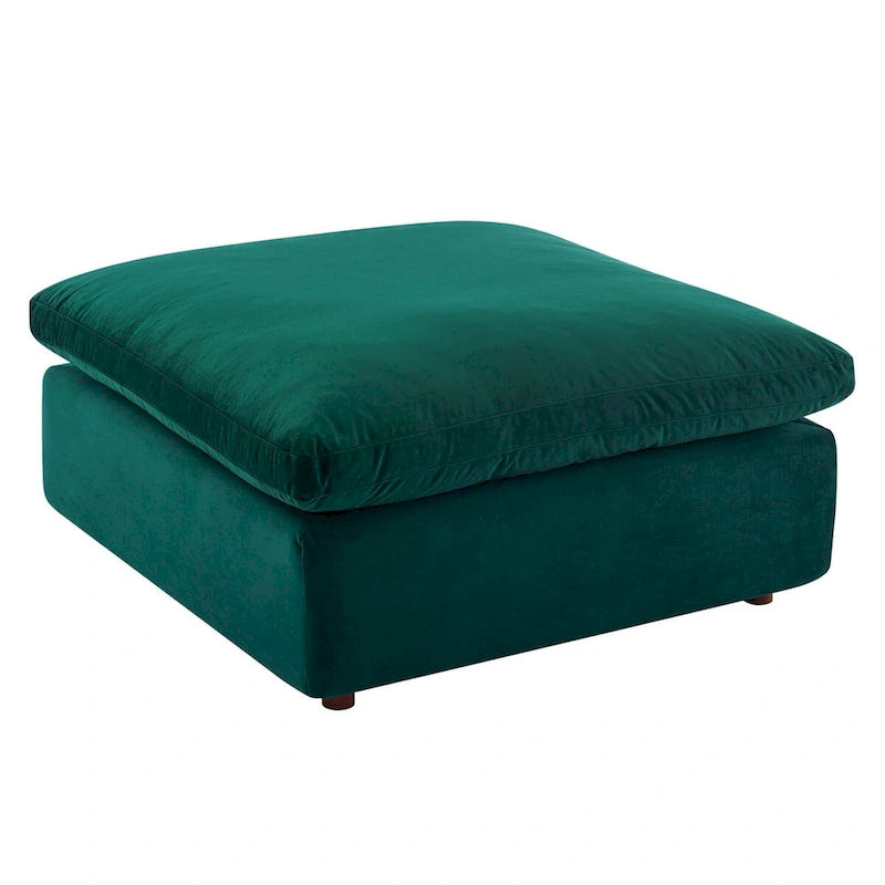 Ottoman en velours haute performance surdimensionné rempli de duvet