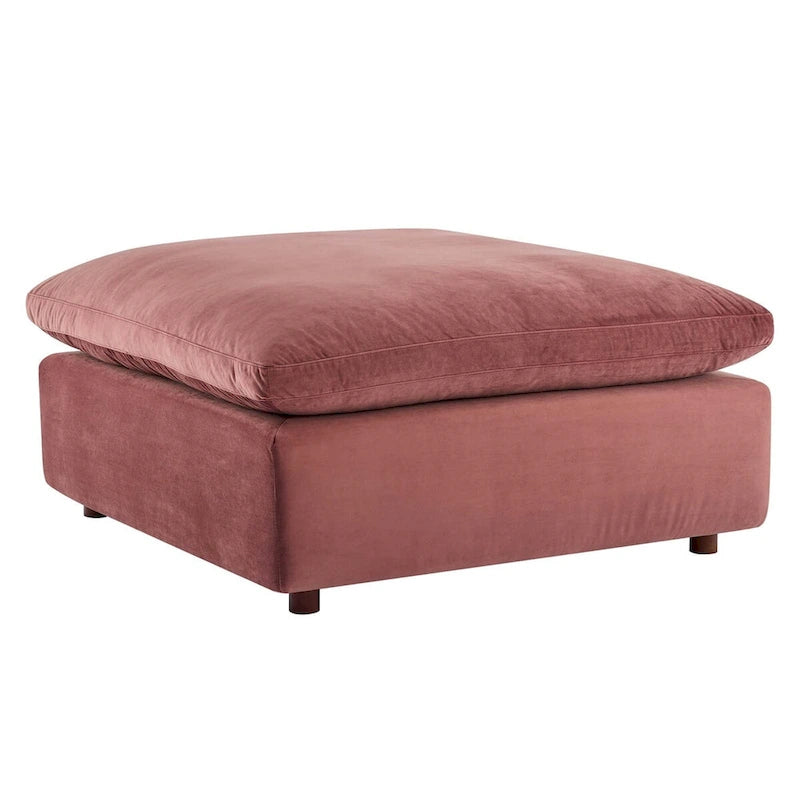 Ottoman en velours haute performance surdimensionné rempli de duvet