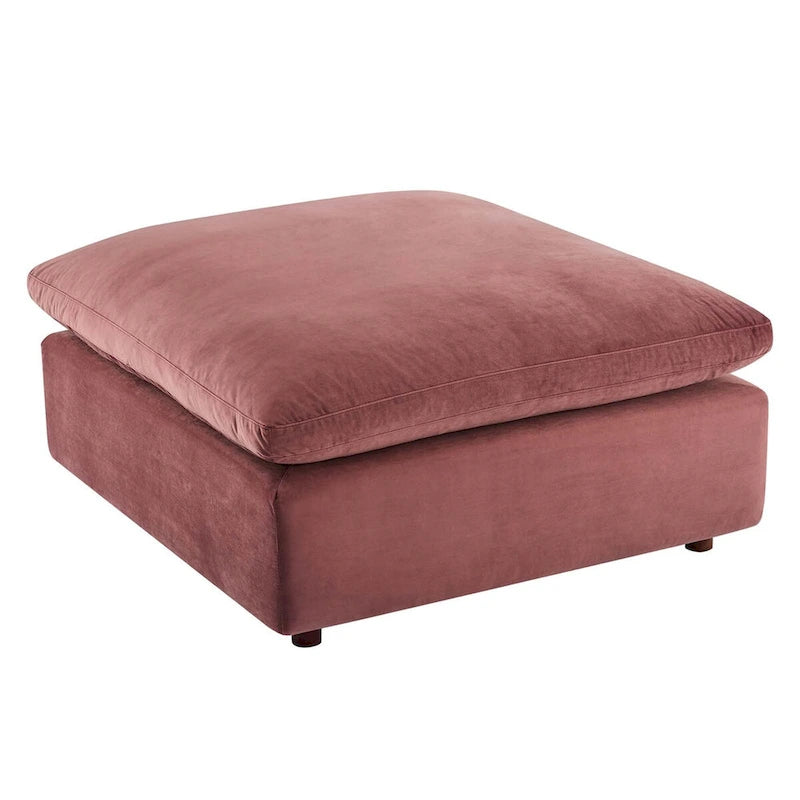 Ottoman en velours haute performance surdimensionné rempli de duvet