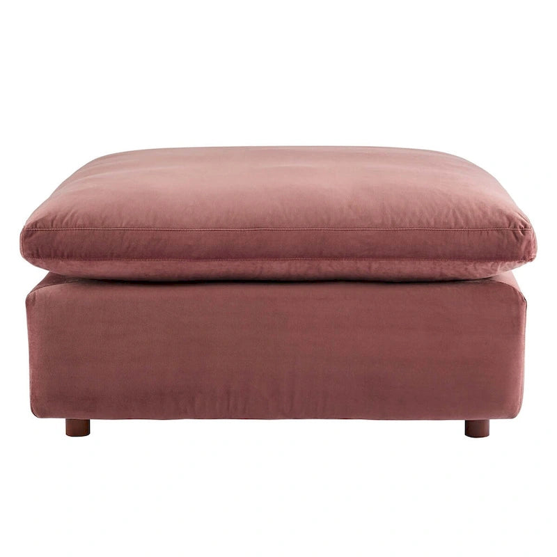 Ottoman en velours haute performance surdimensionné rempli de duvet