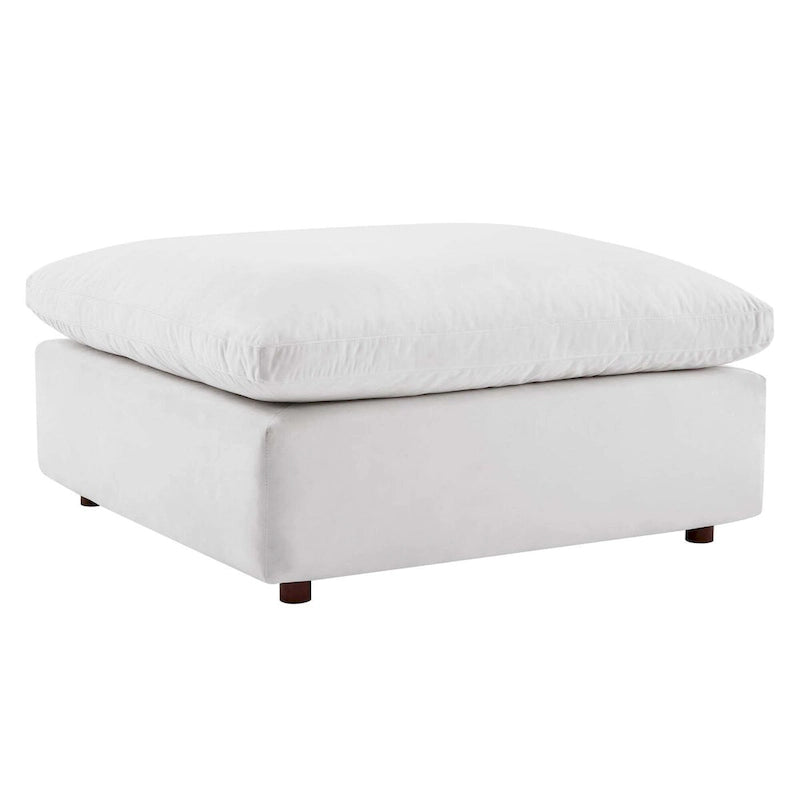 Ottoman en velours haute performance surdimensionné rempli de duvet