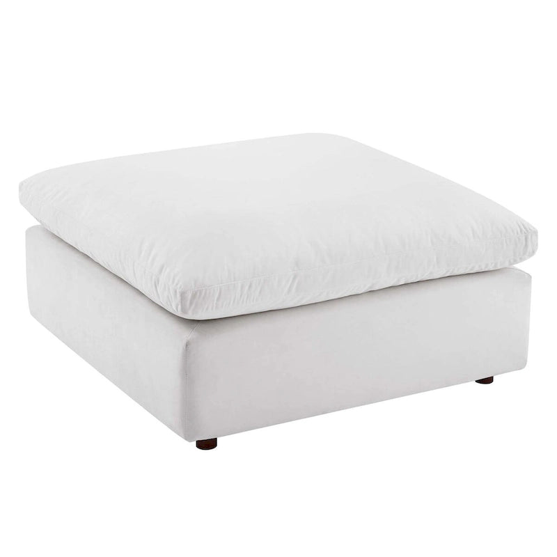 Ottoman en velours haute performance surdimensionné rempli de duvet