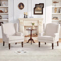 Fauteuil d'appoint avec pieds tournés Bleu/Beige/Gris