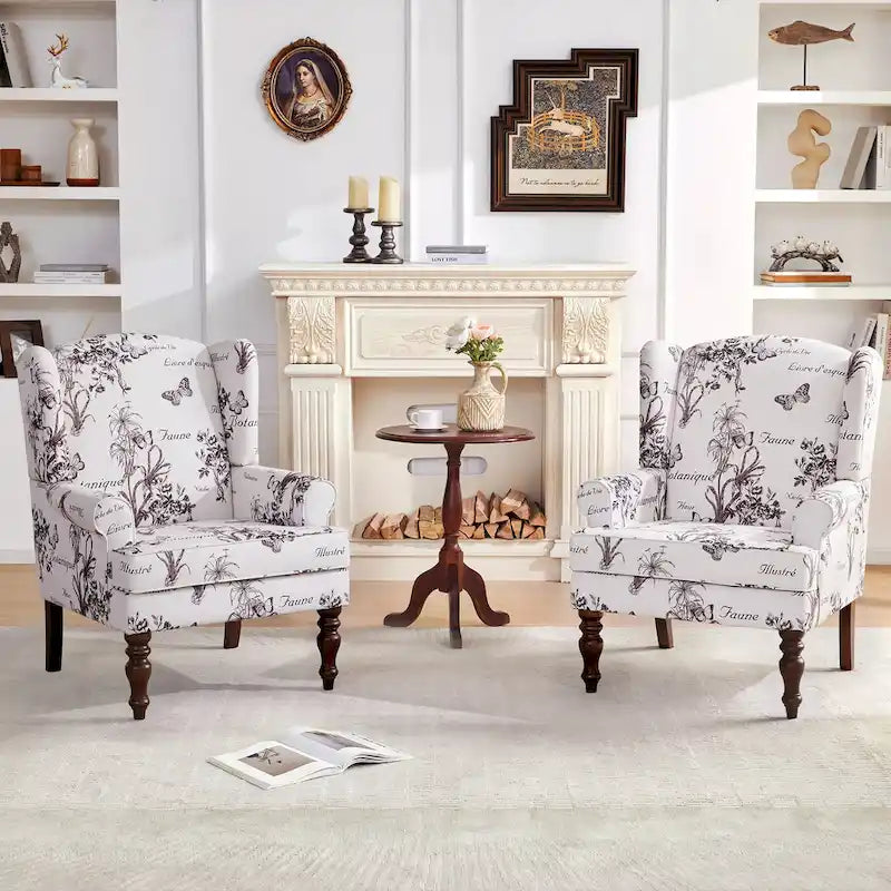 Fauteuil d'appoint avec pieds tournés Bleu/Beige/Gris