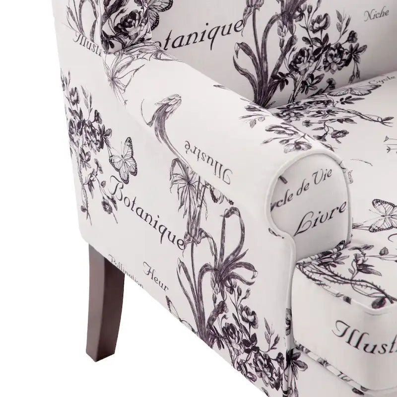 Fauteuil d'appoint avec pieds tournés Bleu/Beige/Gris