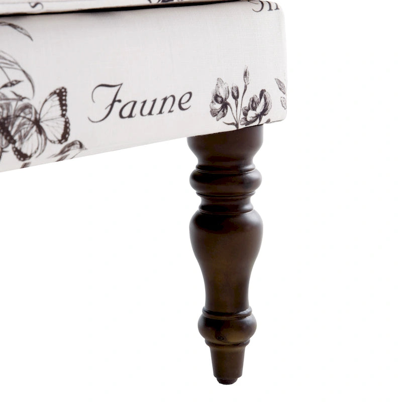 Fauteuil d'appoint avec pieds tournés Bleu/Beige/Gris