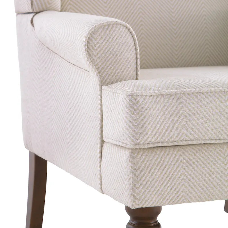 Fauteuil d'appoint avec pieds tournés Bleu/Beige/Gris