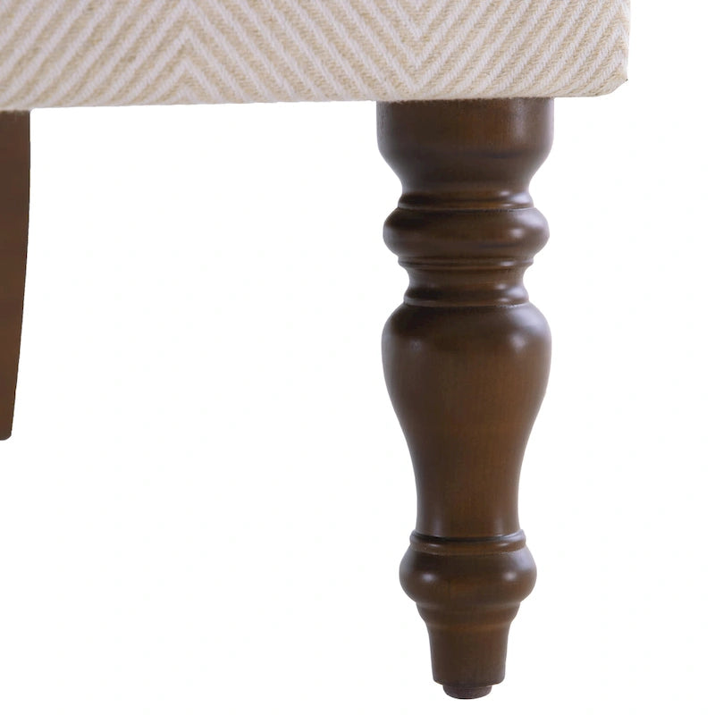 Fauteuil d'appoint avec pieds tournés Bleu/Beige/Gris