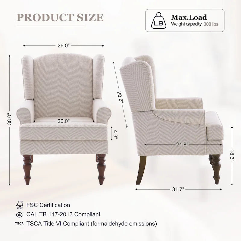 Fauteuil d'appoint avec pieds tournés Bleu/Beige/Gris